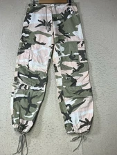 Rothco Light Green Pastel Pink Camo Cargo Pants Women Size XS