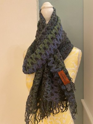 Original Missoni Schal Strickschal Loch Muster - Made in Italy Wolle ca.60x 190