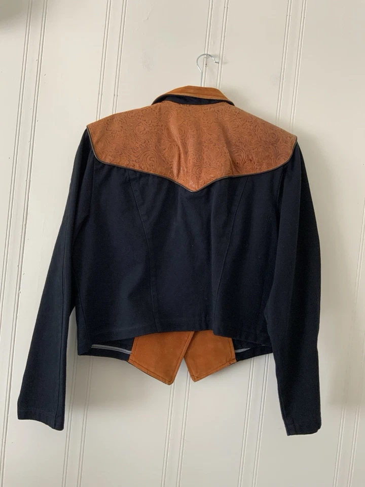 Женский структурированный укороченный блейзер North American Frontier коричневый и черный размер XL - Изображение 2 из 4