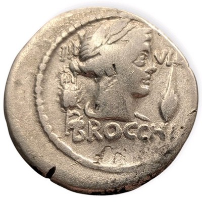 Roman Republic Denarius L. Furius Brocchus Ceres & Chair Ancient Coin 63 BC 2Q