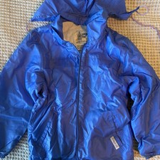 Vintage London Fog Kids Blue Fleece-Lined Hooded Windbreaker Jacket Size 5-6