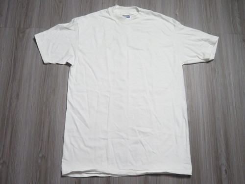 Vintage 80s Hanes Blank White T Shirt Size Large Men New No Tags Rare Single Sti