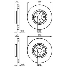 2X BOSCH BREMSSCHEIBEN Ø255,9mm VORNE PASSEND FÜR OPEL ASTRA CORSA TIGRA VECTRA