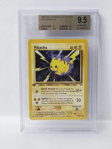POKEMON NEO GENESIS 1ST EDITION PIKACHU BGS 9.5 NICE!!!!!!