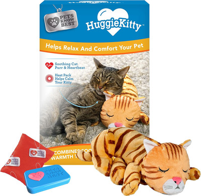 HuggieKitty Purring Comfort Toy with Heartbeat & Heating for Cats & Kittens