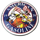 Vintage American Gasoline Porcelain Sign - Mickey Disney Gas Pump Plate Sign