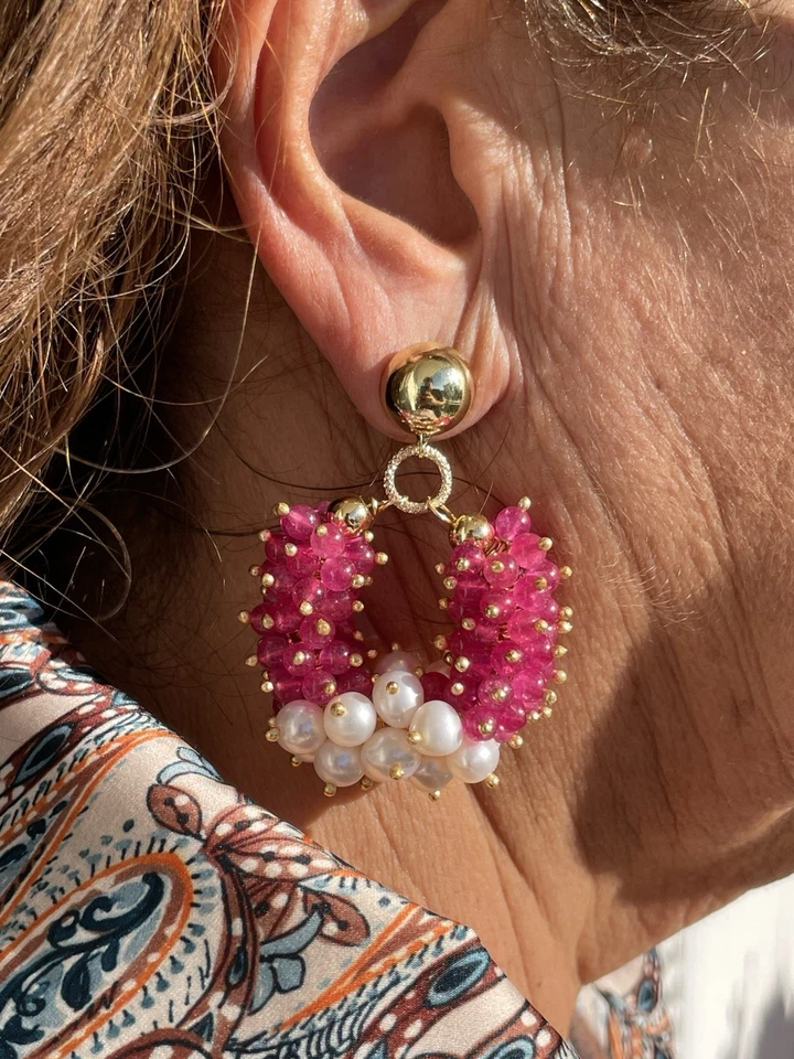 Orecchini Artigianali Con Perle Naturali - Immagine 4 di 4