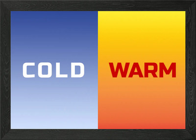 Farbverlauf Kontrast kalt warm gerahmtes Wandbild Poster Leinwanddruck Bild