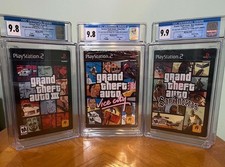 Grand Theft Auto III, Vice City, San Andreas PS2 Sealed Graded CGC Complete Set