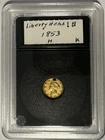1853 Gold Dollar $1 Liberty Type 1 AU/XF Details, Holed ‼️PRE-33 GOLD DOLLAR‼️