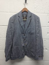 White Stuff Men's "Gentlemen's Relish" 100% Linen Blazer Jacket - Navy - XL 