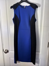 NEW CALVIN KLEIN Womens Blue  / Black  Sheath Dress Size 10