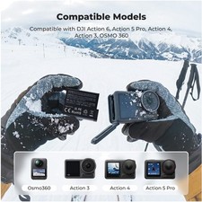 3-Pack Action 6 Batteries Charger for Osmo Action Cameras