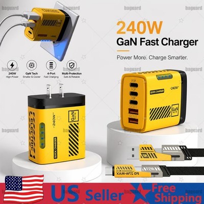 240W GaN USB C Charger 5 in 1 Fast Charging Phone Charger Power Adapter