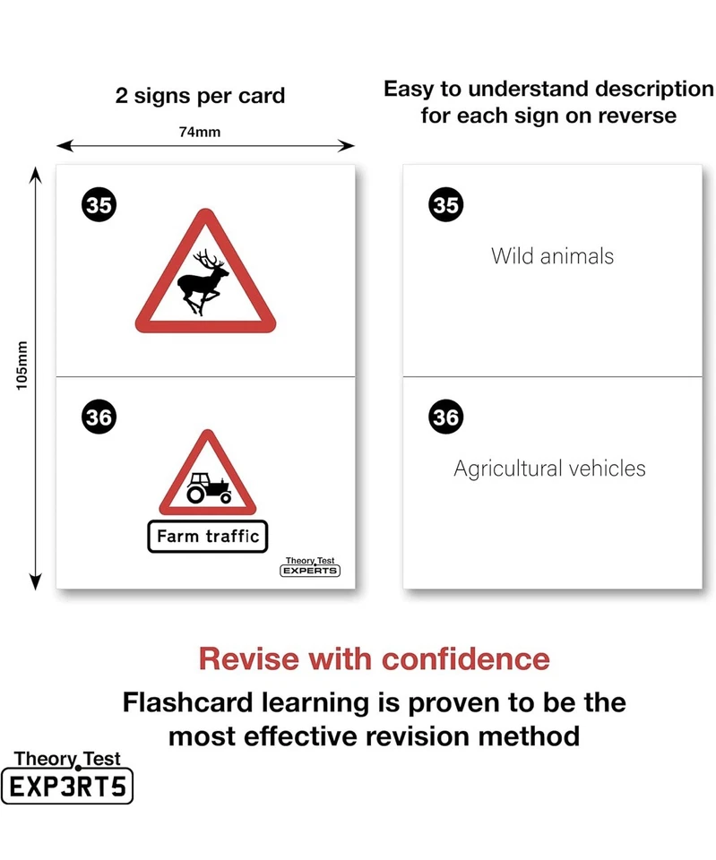 UK Theory Test Kit Highway Code + Traffic Signs Book & Flashcards Set-128 - Image 3 of 4