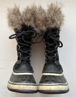 SOREL Winter Snow Boots Women’s Sz 7 Black Suede Faux Fur Lace Up Waterproof — photo 3