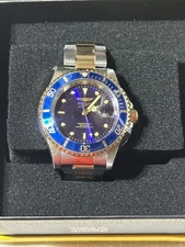 Invicta Pro Diver Watch 40mm Mens Blue Dial Two-Tone Stainless Date Model 26972