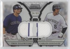 2011 Bowman Sterling Refractor 24/99 Troy Tulowitzki Carlos Gonzalez 05fv