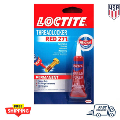 Loctite Nut & Bolt Threadlocker Red 271 Permanent Heavy Duty Adhesive, 6 ml Free