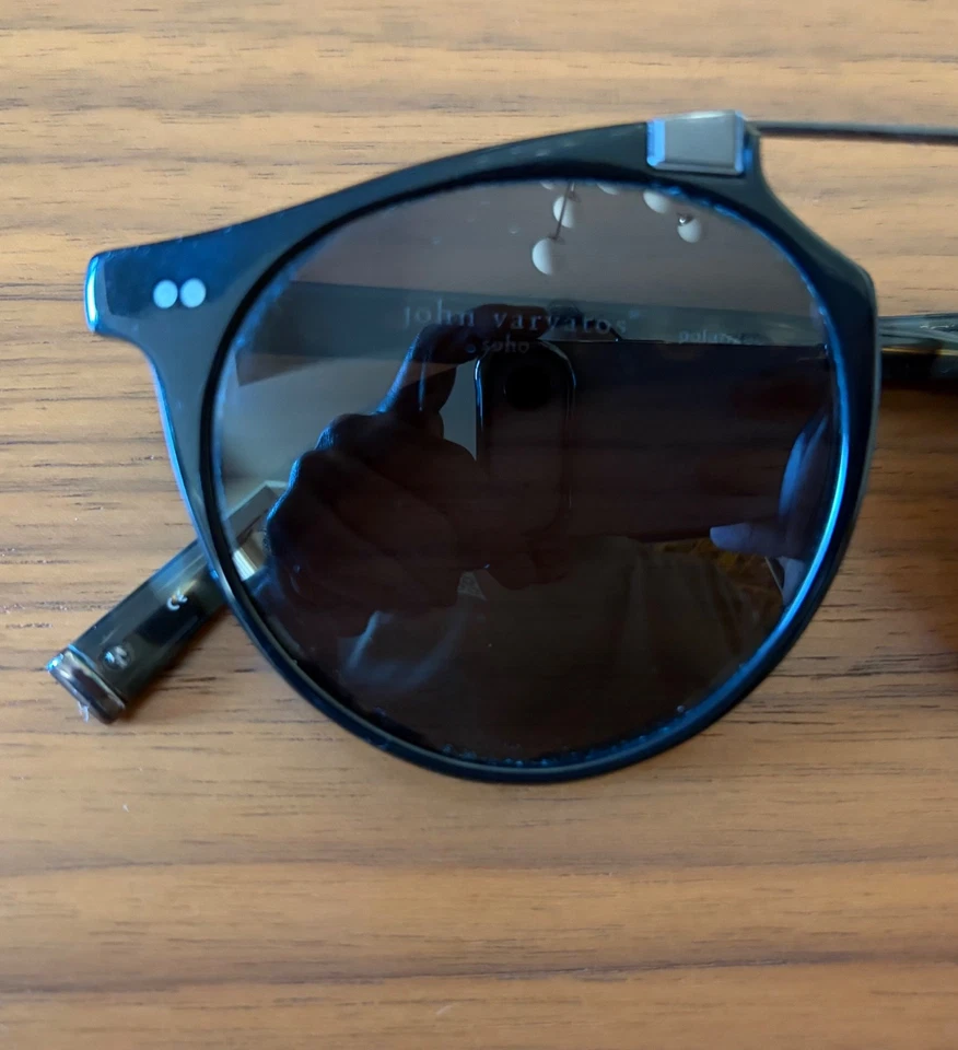 John Varvatos Men's V602 Polarized Round Sunglasses, Black & Tortoise UF, 52 mm - Image 2 of 4