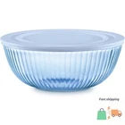 Pyrex Sculpted Tinted Lidded 4.5qt Mixing Bowl Blue