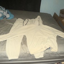 Jordan Men's Beige Fleece Tracksuit Set Hoodie M Pants L 2-Piece