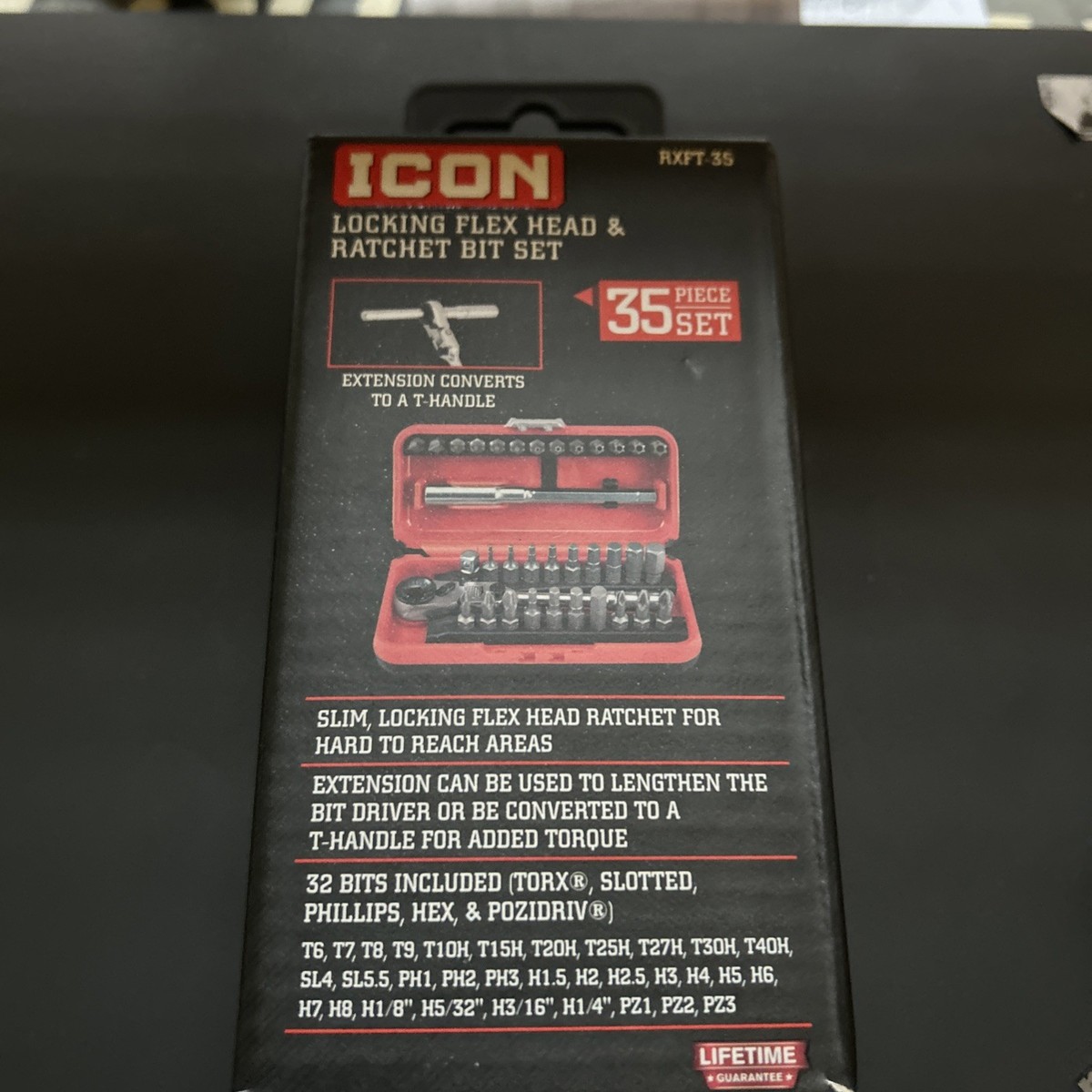Icon Locking Flex-Head Ratchet and Bit Set 35-Piece RXFT-35 58074