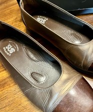 SAS Coco Slip-On Maui Bronze Leather Uppers Patent Leather Cap Toes Size 8W