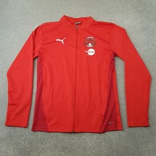 Leyton Orient Mens Track Jacket Medium Red Football Training Drill Zip Up