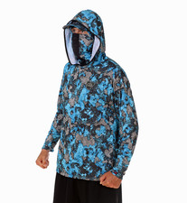 Men's UV shirt long sleeve hooded fishing UPF50 outdoor sun protection RIPTIDE