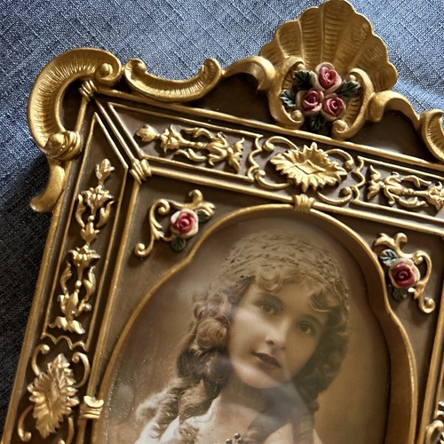 Vintage Victorian Dresser Shaped Photo Frame Floral Design Gold Ornate ✨ - Picture 2 of 6