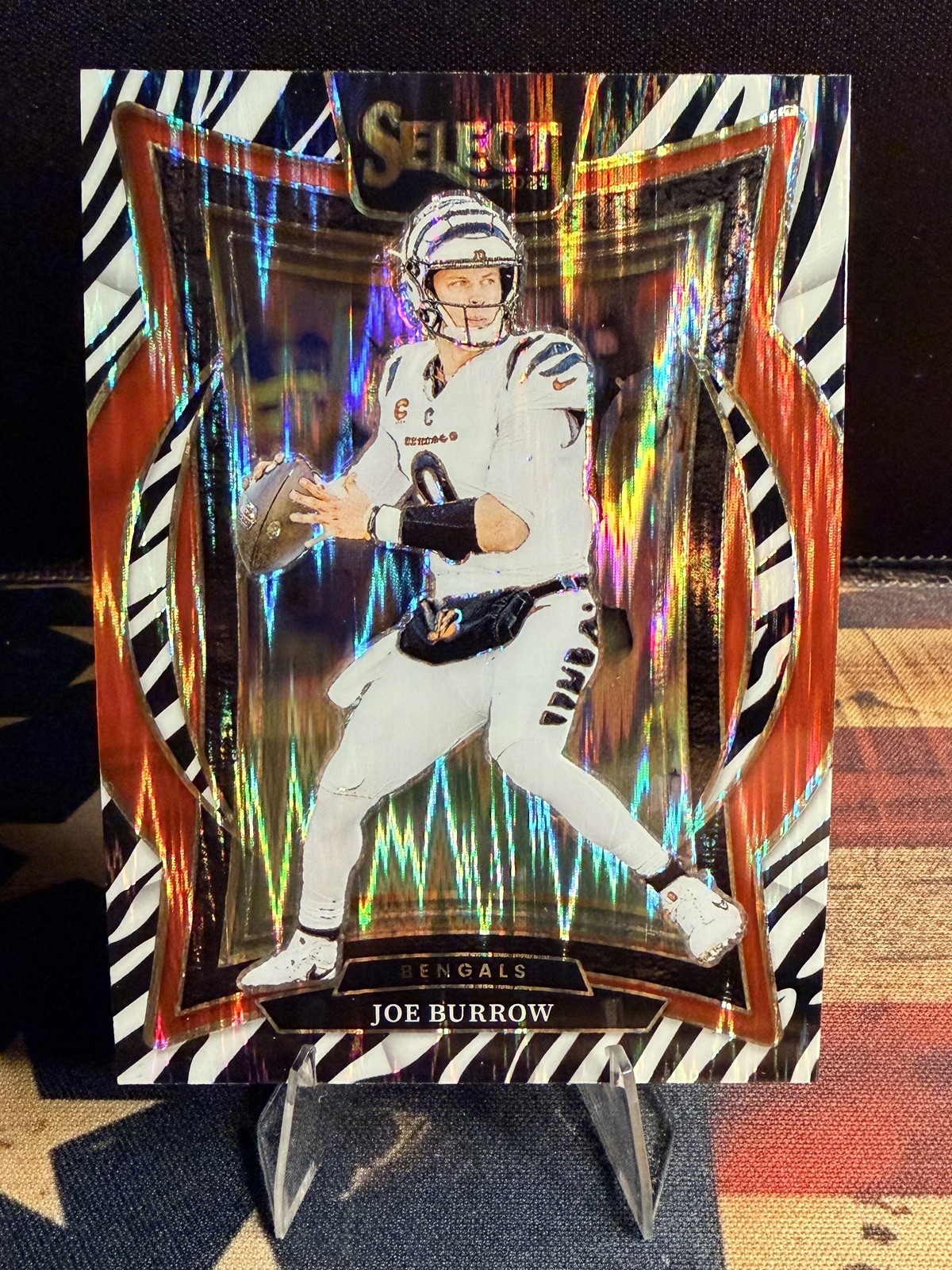 2024 Panini Select - Concourse Joe Burrow #39 Zebra Shock Prizm