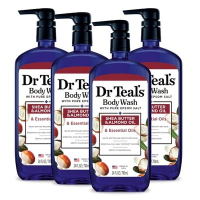 Pure Epsom Salt Wash 24 Fl Oz Body Wash Skin care set 4 Pack