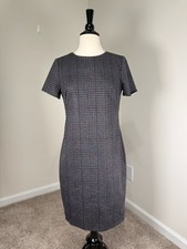 Lauren Ralph Lauren Plaid Dress Gray Ponte Preppy Office Academia Fall Layering