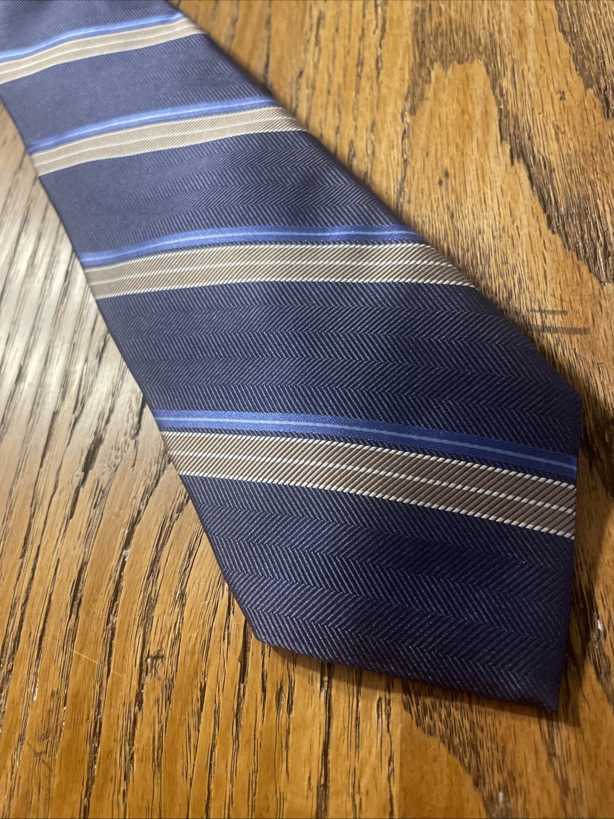 EUC Brooks Brothers Makers Striped Woven Silk Tie Necktie USA Made