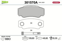Valeo Bremsbelagsatz, Scheibenbremse 301570A FüR CitroËN Passend FüR Fiat