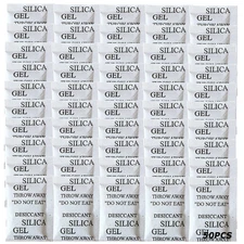 50PCS 5 Gram Silica Gel Packets, Premium Moisture Absorbers, Desiccant Packs for