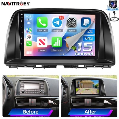 Cam 64G Apple Carplay For Mazda CX-5 2013-2016 Android 15 Car Radio GPS Stereo