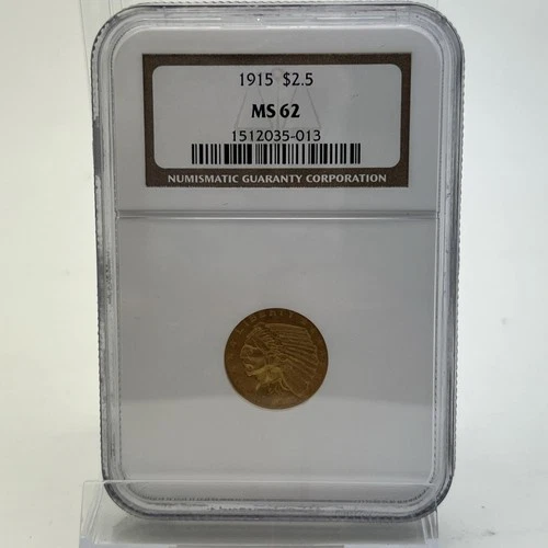 1915 Gold Indian Head $2.50 Quarter Eagle - Certified NGC MS 62