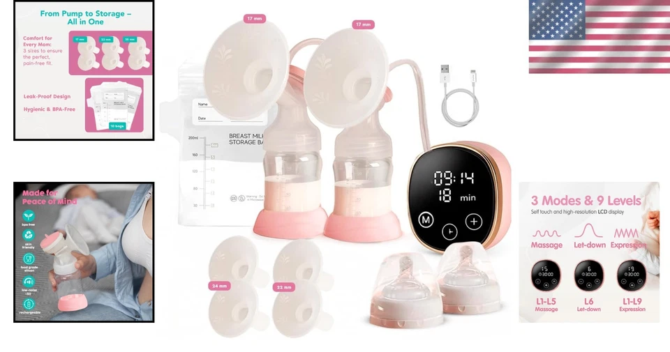 Rechargeable Electric Breast Pump with 9 Suction Levels - Perfect for Busy Moms - Image 2 of 4