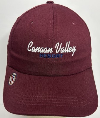 Canaan Valley Resort Strapback Baseball Cap Maroon Ski Lodge Golf Hat OSFM
