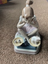 Porcelain Figure by Lladro Girl weighing a Cat How You've Grown#5474.