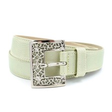 Escada Pale Mint Green Pearlescent Lizard Embossed Leather Belt size 40/10 US