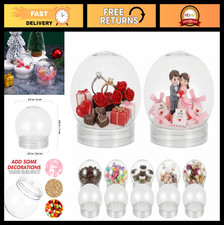 20 Pack 3-Inch Clear Plastic Snow Globe Kits - Reusable DIY Craft Globes for Hol
