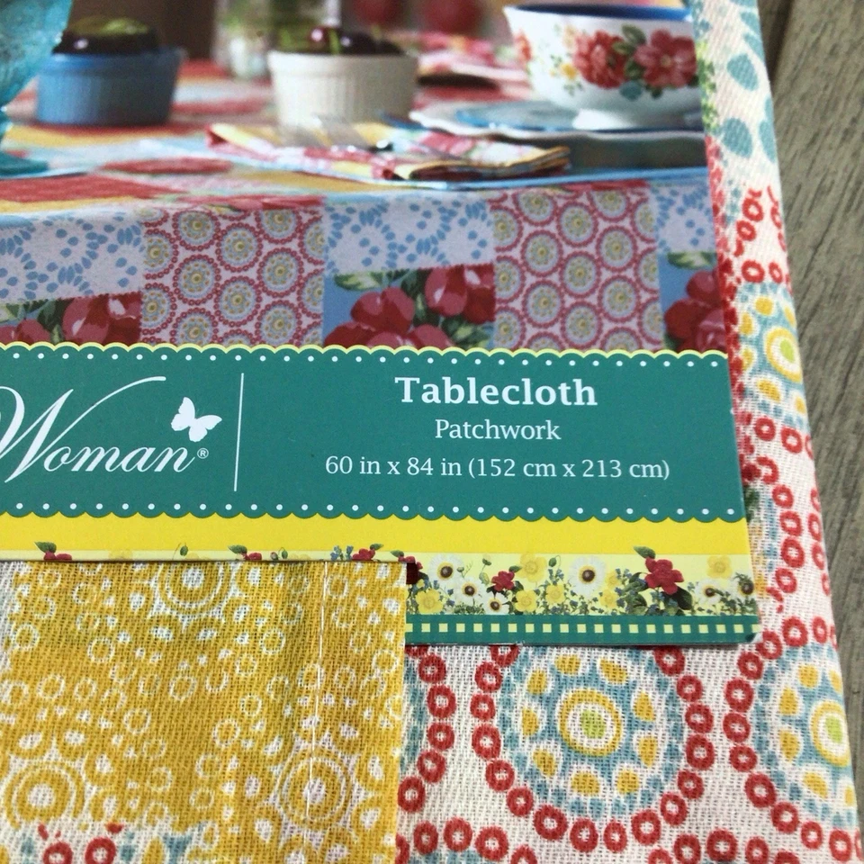The Pioneer Woman Patchwork Tablecloth 60"x84" Multicolor Cotton Blend - Image 3 of 4