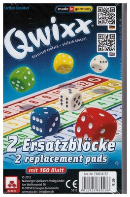 2 Ersatzblöcke Zusatzblock Qwixx 2x 80 Blatt = 160 Blatt Neu OVP NSV Spiele
