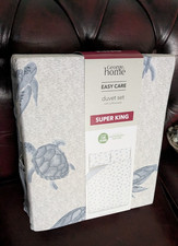 BNWT GEORGE SUPER KING SZE GREY BLUE DUVET COVER BEDDING TURTLES POLYCOTTON NEW