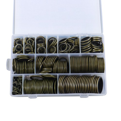 #ad 378 Pack NBR Metal Bonded Sealing Washer Assortment Kit 12 Sizes M6 M30 Metric $23.69