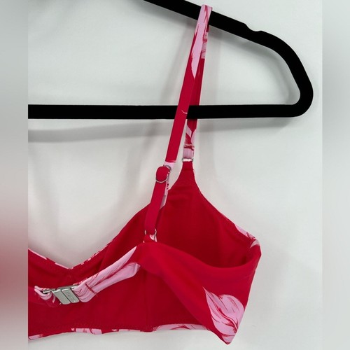 NWT Seafolly Fleur De Bloom Bralette Bikini Top Chili Red Floral Tropical Size 4 - Picture 10 of 15