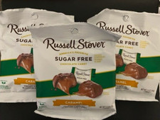 Russell Stover SUGAR FREE - Creamy Caramel in Chocolate Candy- LOT OF 3 BAGS